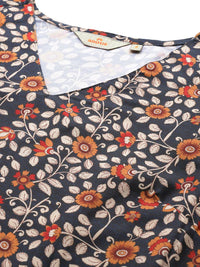 Anouk Floral Print Straight Kurta