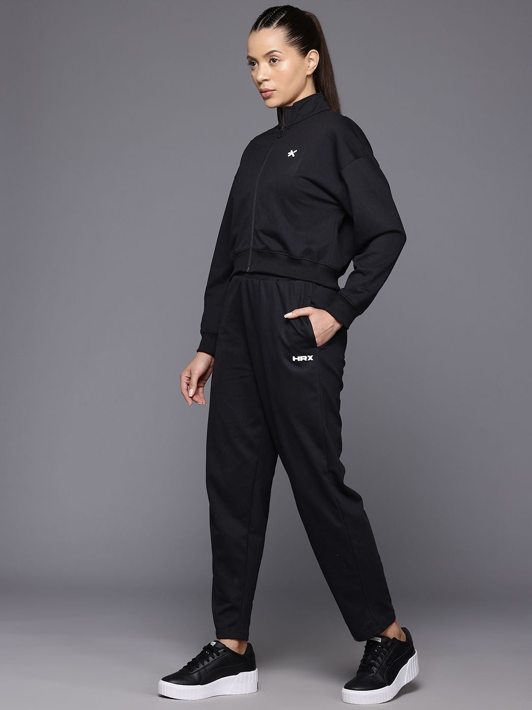 HRX by Hrithik Roshan Brand Logo Detail Lifestyle Zip-Up Tracksuit