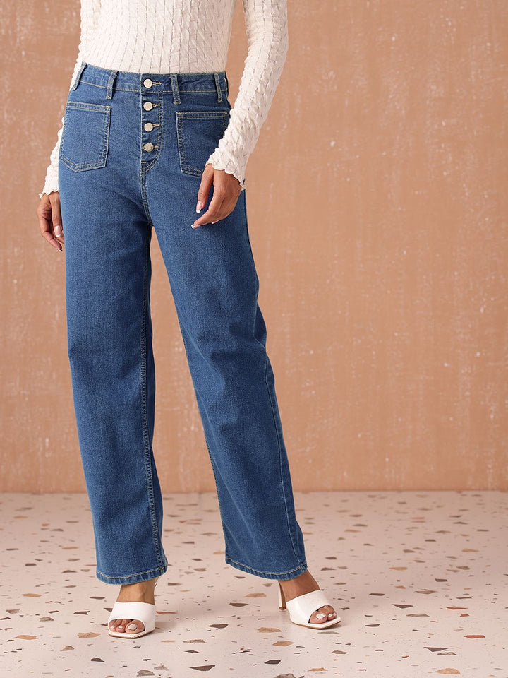 all about you Women Straight Fit High-Rise Stretchable Jeans