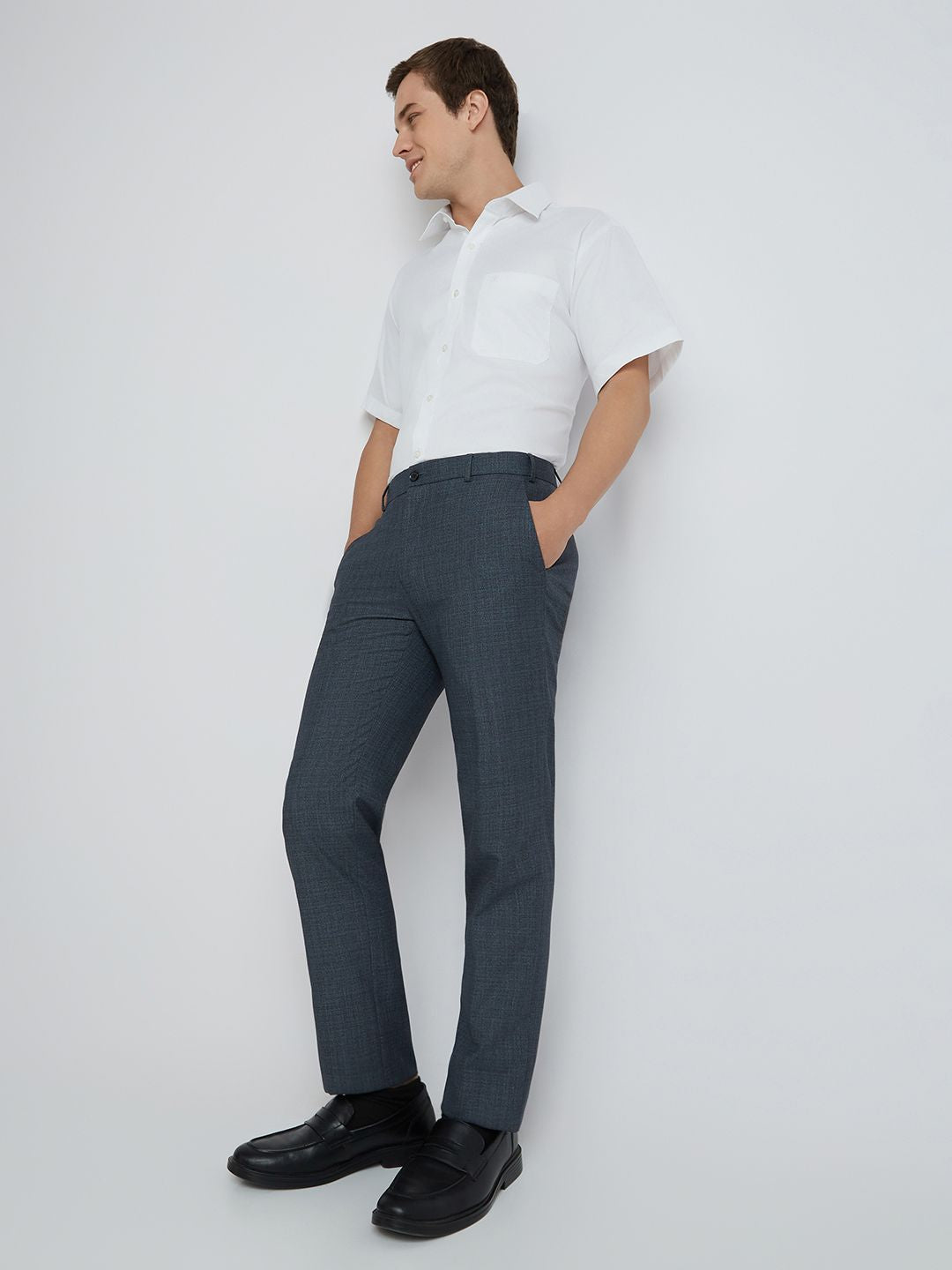Raymond Men Checked Slim Fit Trousers