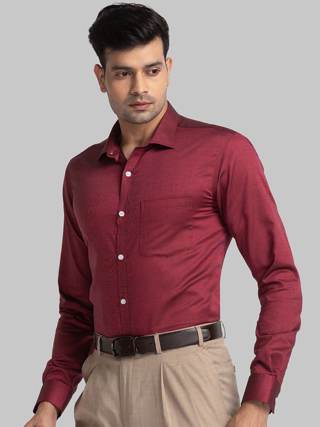 Park Avenue Spread Collar Long Sleeves Organic Cotton Slim Fit Formal Shirt