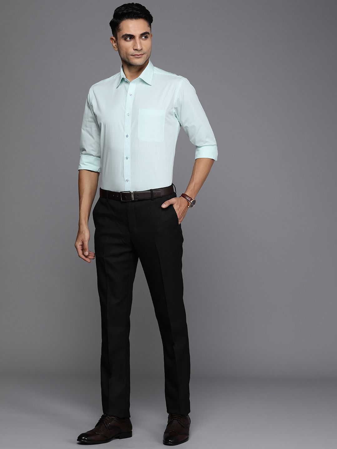 Raymond Pure Cotton Slim Fit Solid Formal Shirt