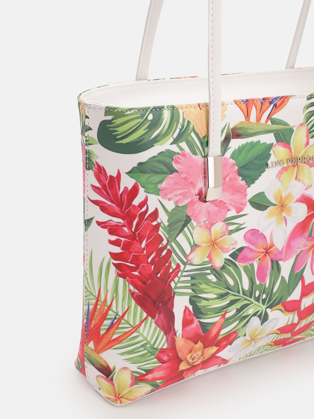 Lino Perros Floral Printed Structured Shoulder Bag