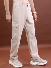 HIGHLANDER Men Khaki Relaxed Fit Clean Look Cotton Jeans