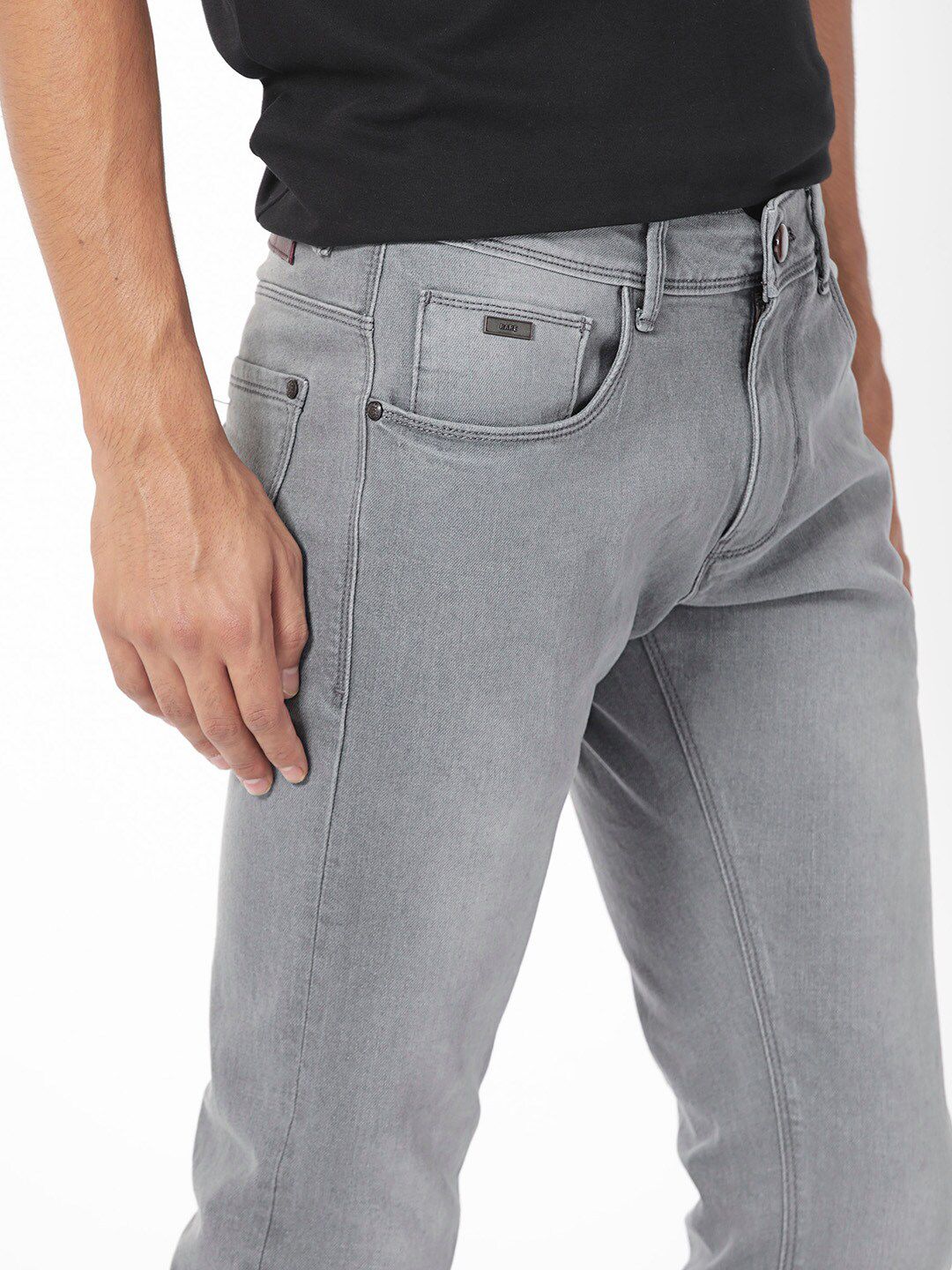 RARE RABBIT Men Toulouse Slim Fit Mid-Rise Cotton Jeans