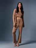 AND Sleeveless Crop Top With Trousers & Jacket