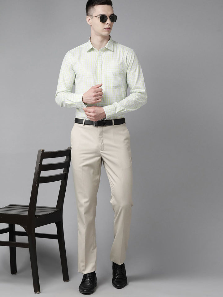 Park Avenue Men Pure Cotton Slim Fit Tartan Checked Formal Shirt