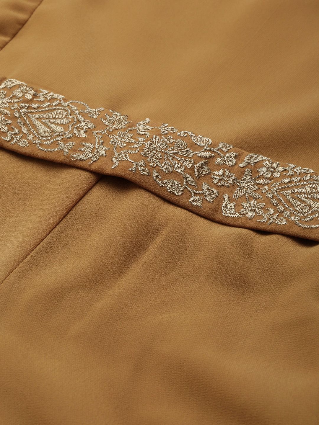 Shae by SASSAFRAS Mustard Yellow Embroidered Belt Dhoti Dress