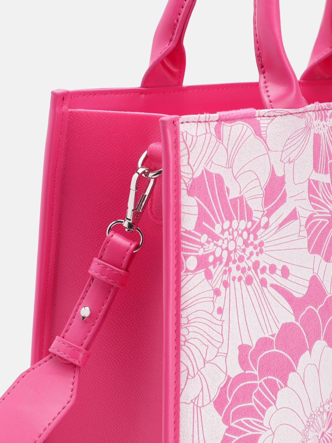 Lino Perros Floral Printed Structured Handheld Bag