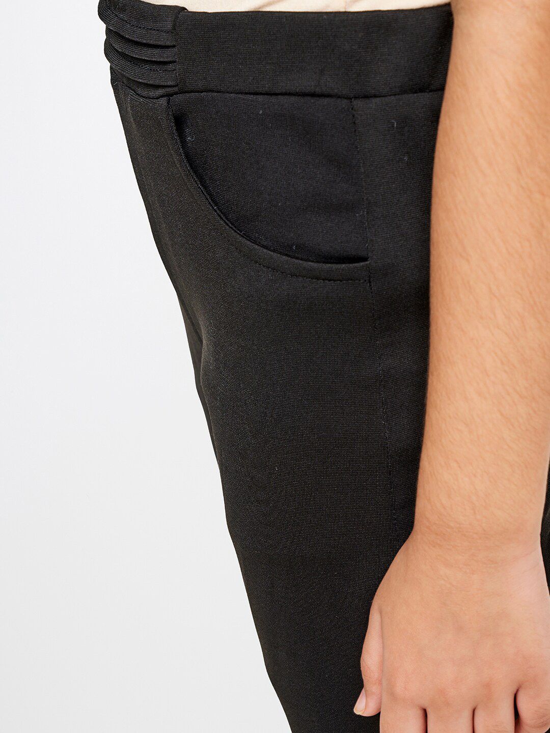 Global Desi Girls Black Slim Fit Trousers