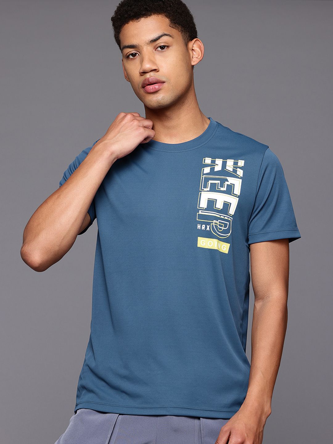 HRX by Hrithik Roshan Typography Printed Rapid-Dry Training T-shirt