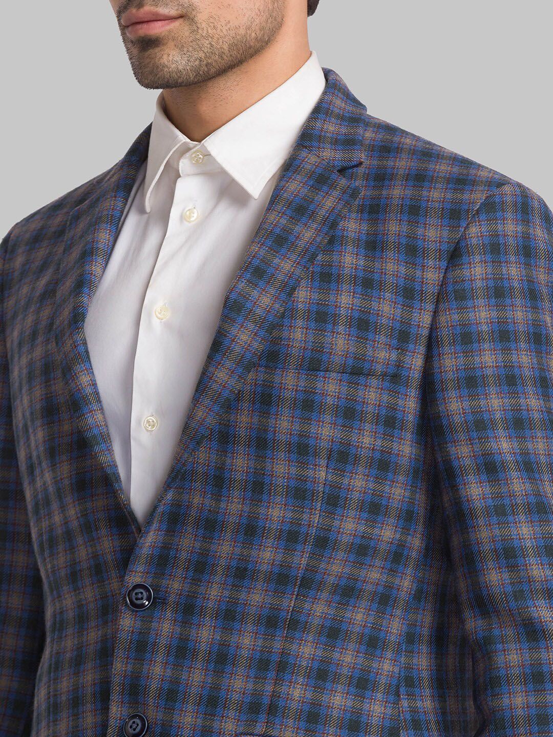 Raymond Men Checked Single Breasted Blazers