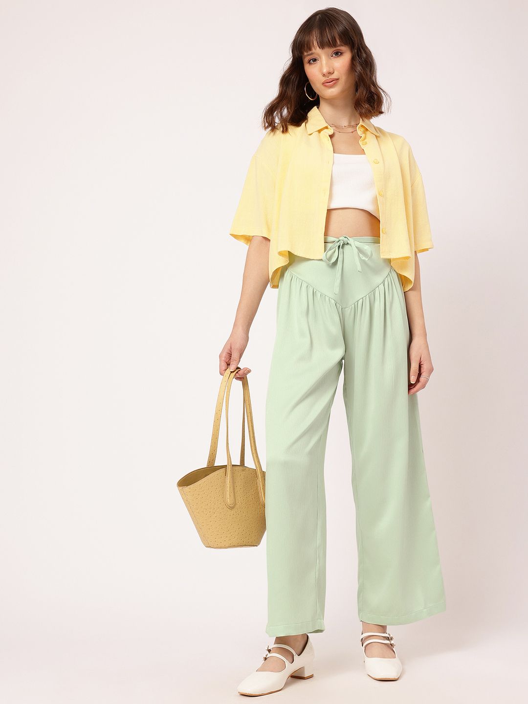 DressBerry Women Tender Touch Textured Trousers