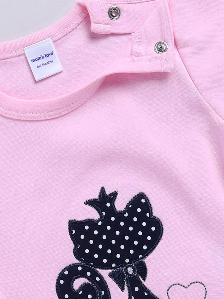 Moms Love Infant Girls Pure Cotton Printed Top with Skirt