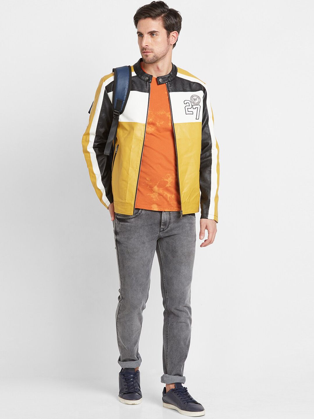 Being Human Colourblocked Mandarin Collar Sporty Jacket