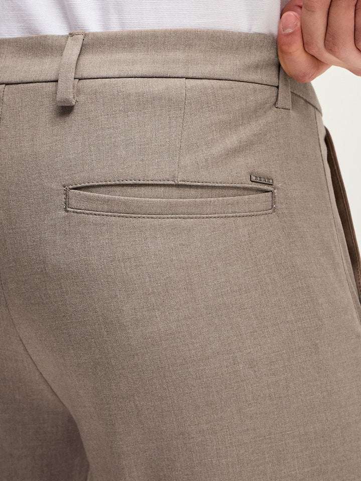 THE BEAR HOUSE Men Solid 4 Way Stretch Formal Trouser