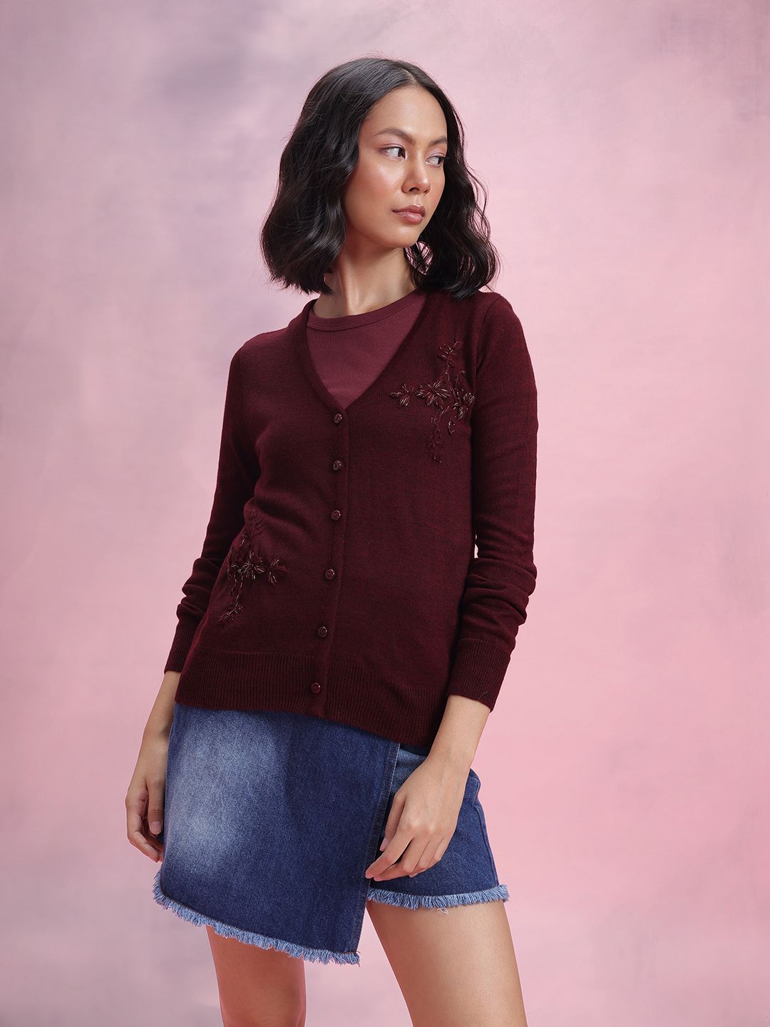 DressBerry Floral Design Cardigan