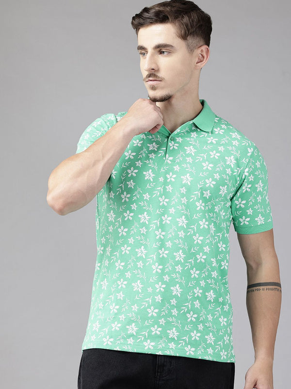 Park Avenue Floral Printed Polo Collar T-shirt