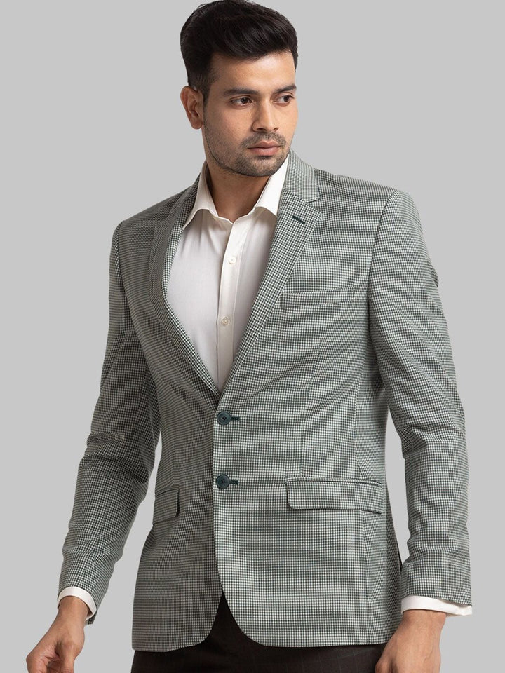 Raymond Checked Contemporary Fit Single-Breasted Blazer