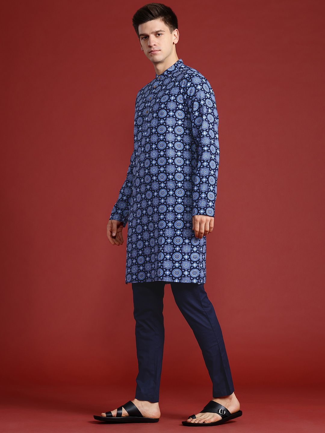 Anouk Printed Pure Cotton Kurta with Trousers