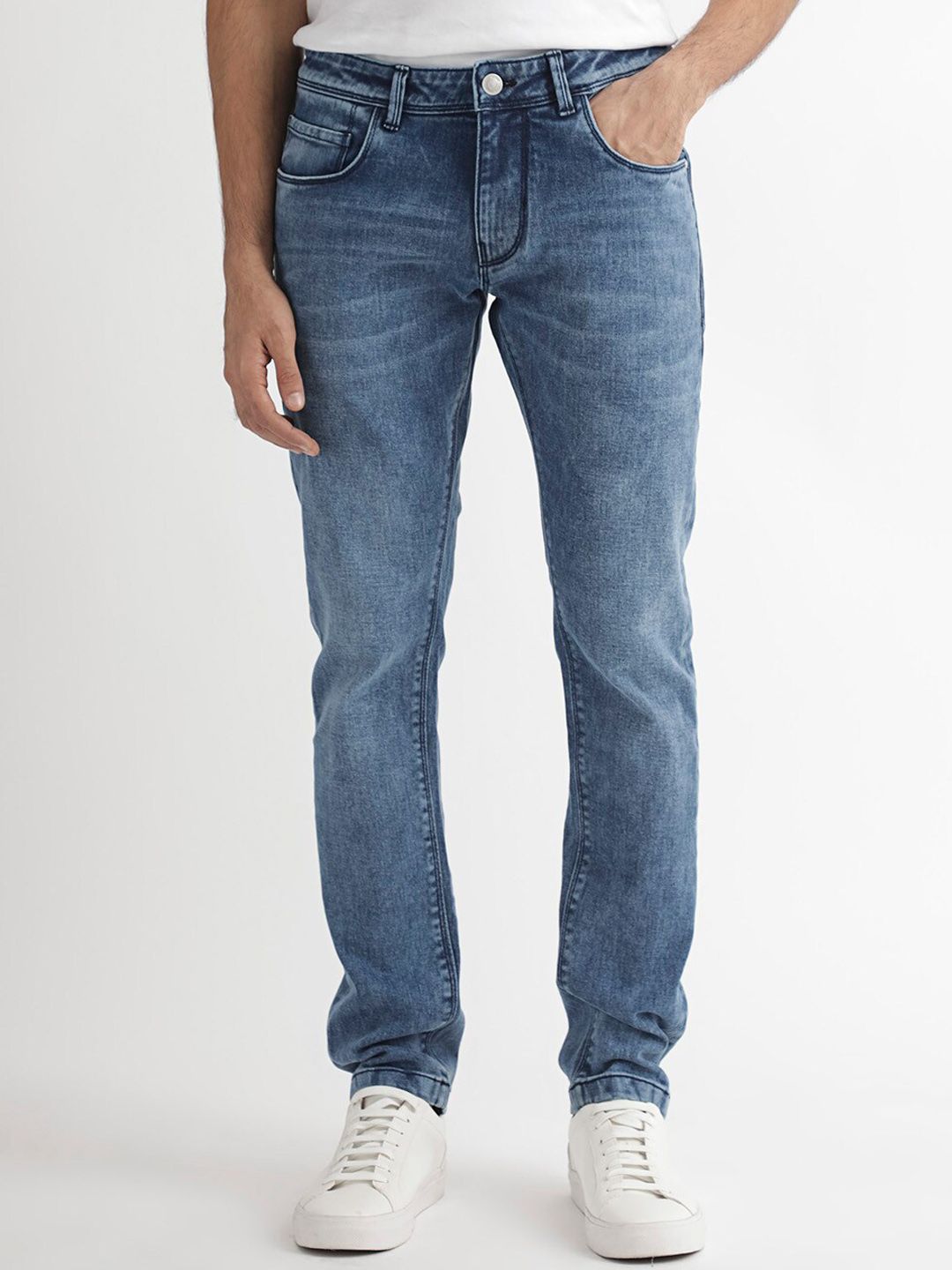 RARE RABBIT Men Widz Slim Fit Mid-Rise Stretchable Jeans