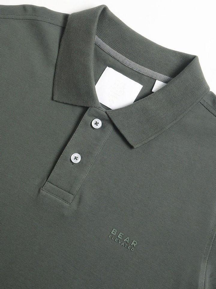 THE BEAR HOUSE Polo Collar Pure Cotton Slim Fit T-shirt