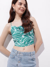 DressBerry Preppy Charm Floral Crop Top