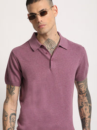 THE BEAR HOUSE Men Solid Regular Fit Cotton Polo Collar T-Shirt