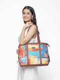 ZOUK Women Abstract Structured Laptop Bag