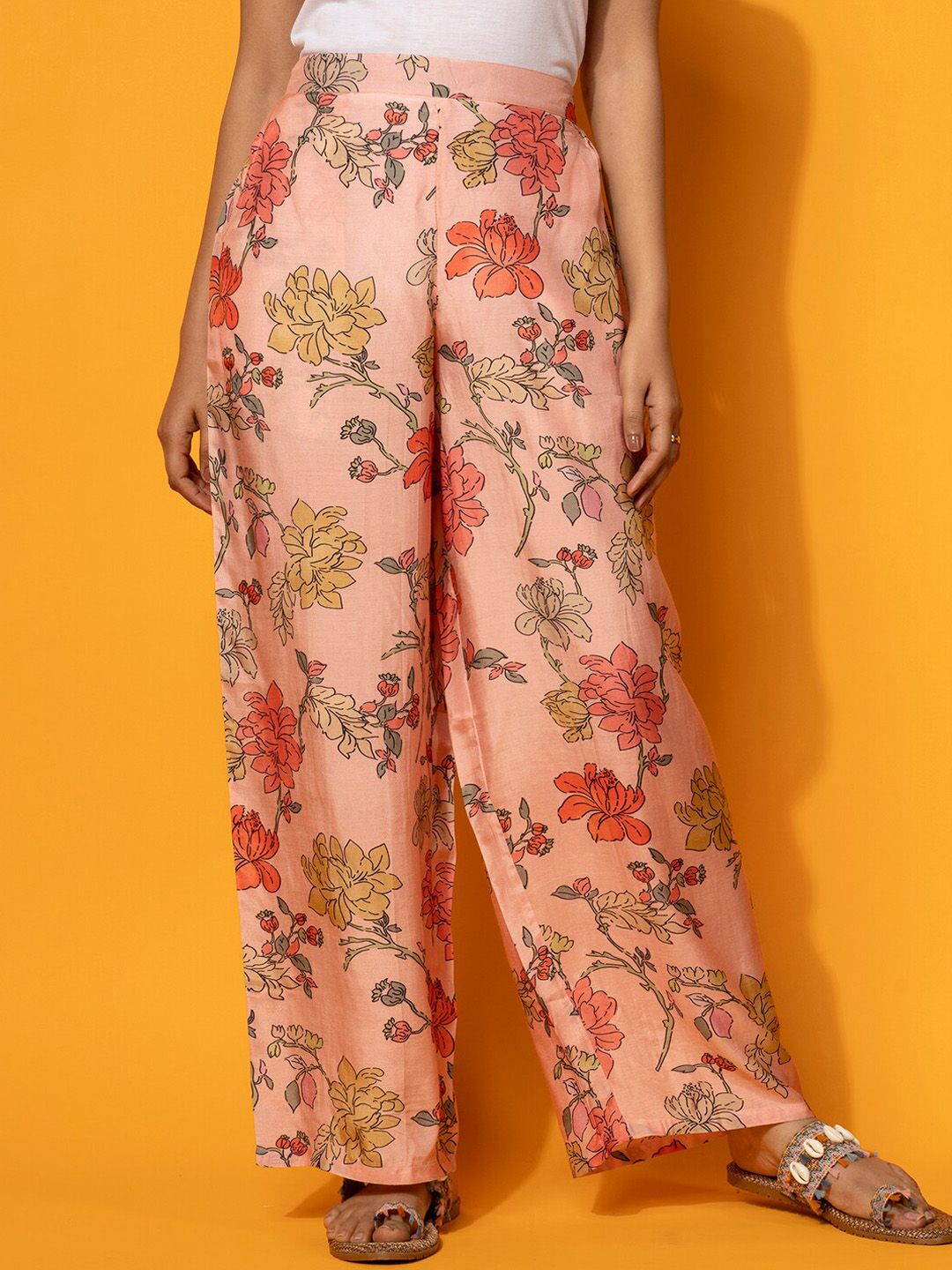 Libas Floral Printed Shirt With Palazzo Co-Ords