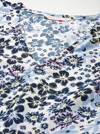DressBerry Floral Print Puff Sleeve Fit & Flare Midi Dress