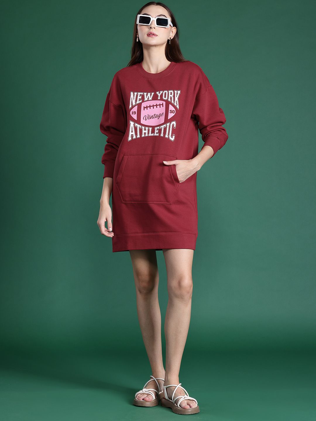 DressBerry Printed Mini Sweatshirt Dress