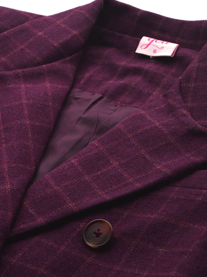 all about you Peak Lapel Checked Double-Breasted Blazer