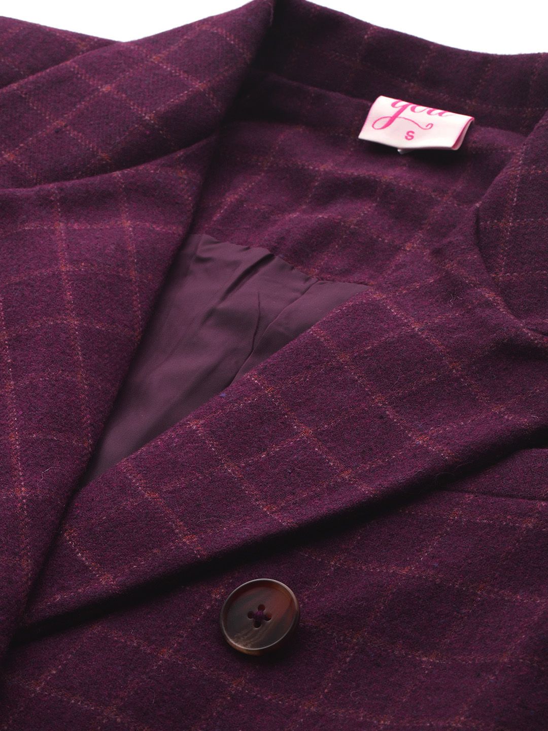 all about you Peak Lapel Checked Double-Breasted Blazer