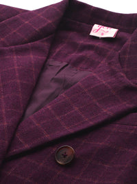 all about you Peak Lapel Checked Double-Breasted Blazer