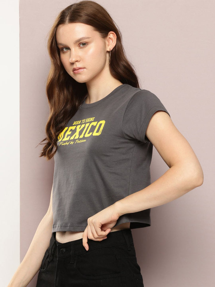 DILLINGER Womens Regular Cropped Short Sleeve Printed Tshirt