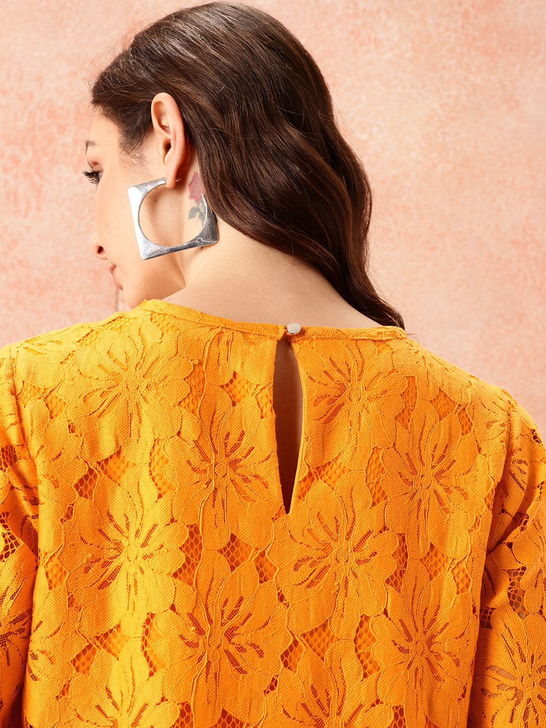 all about you Self Design Puff Sleeve Top