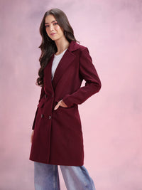 DressBerry Notched Lapel Collar Double-Breasted Overcoat