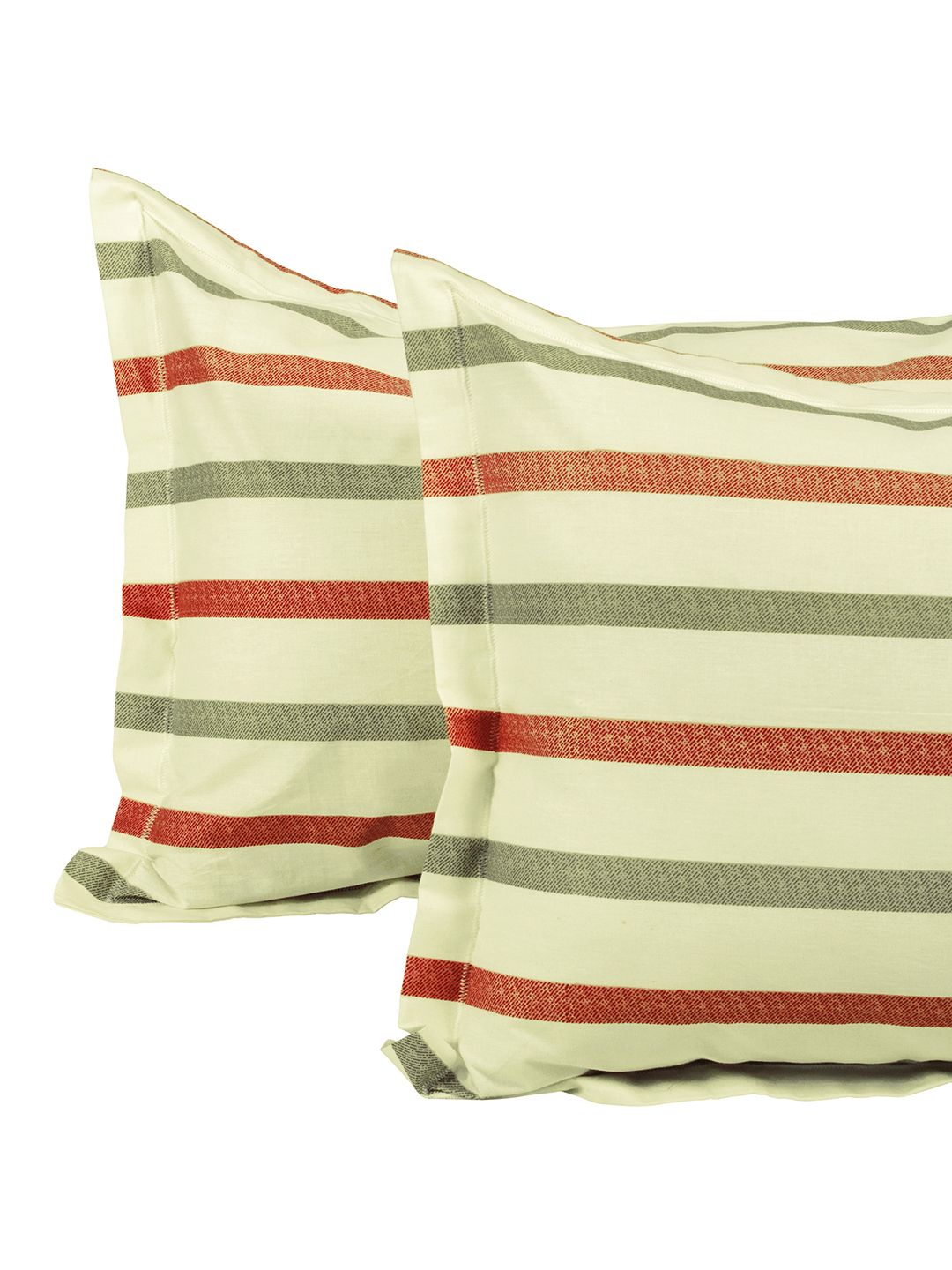 Story@home Ventura Orange Cream-Coloured 144 TC Cotton Queen Bedsheet 2 Pillow Covers