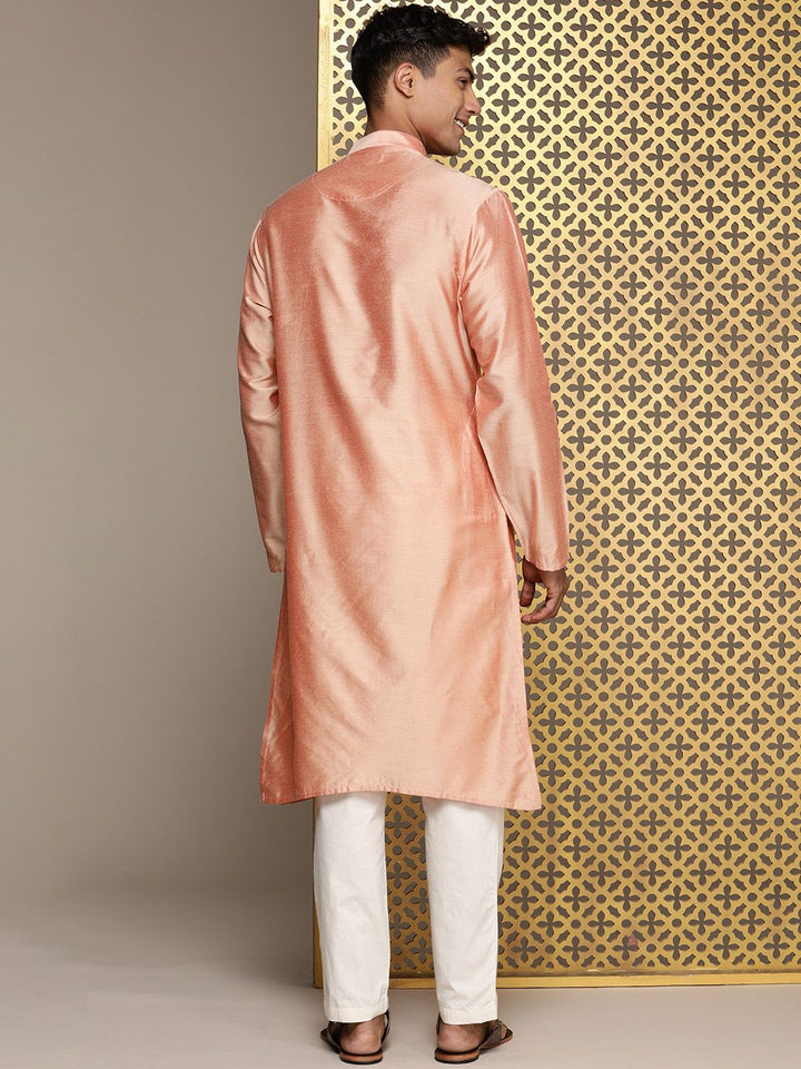 House of Pataudi Striped Thread Work Jashn Kurta