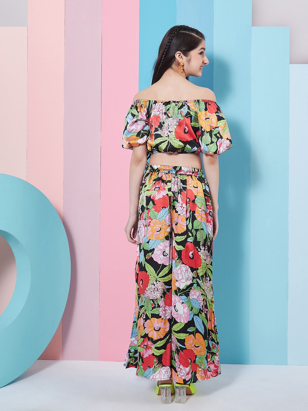 pspeaches Girls Floral Printed Top With Trousers