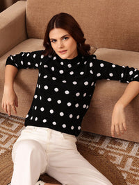 STREET 9 Geometric Printed Acrylic Pullover