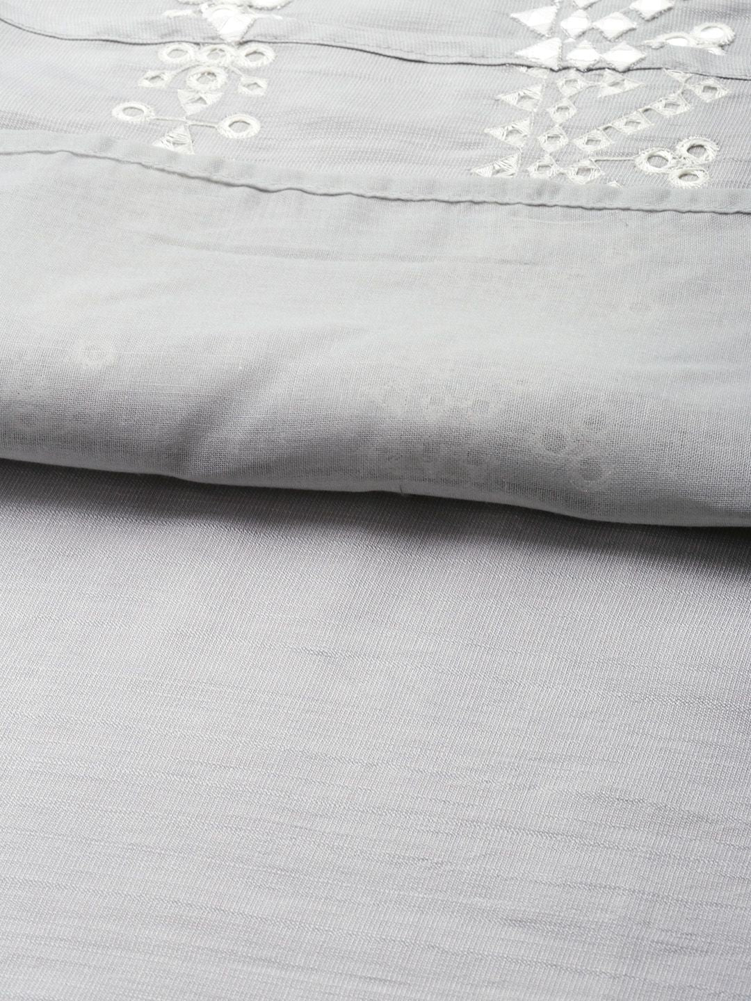 House of Pataudi Geometric Embroidered Mandarin Collar Mirror Work Jashn Kurta