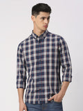 Being Human Men Slim Fit Button-Down Collar Tartan Checks Opaque Checked Casual Shirt