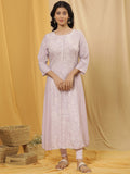 W Floral Printed Round Neck A-Line Kurta With Legging