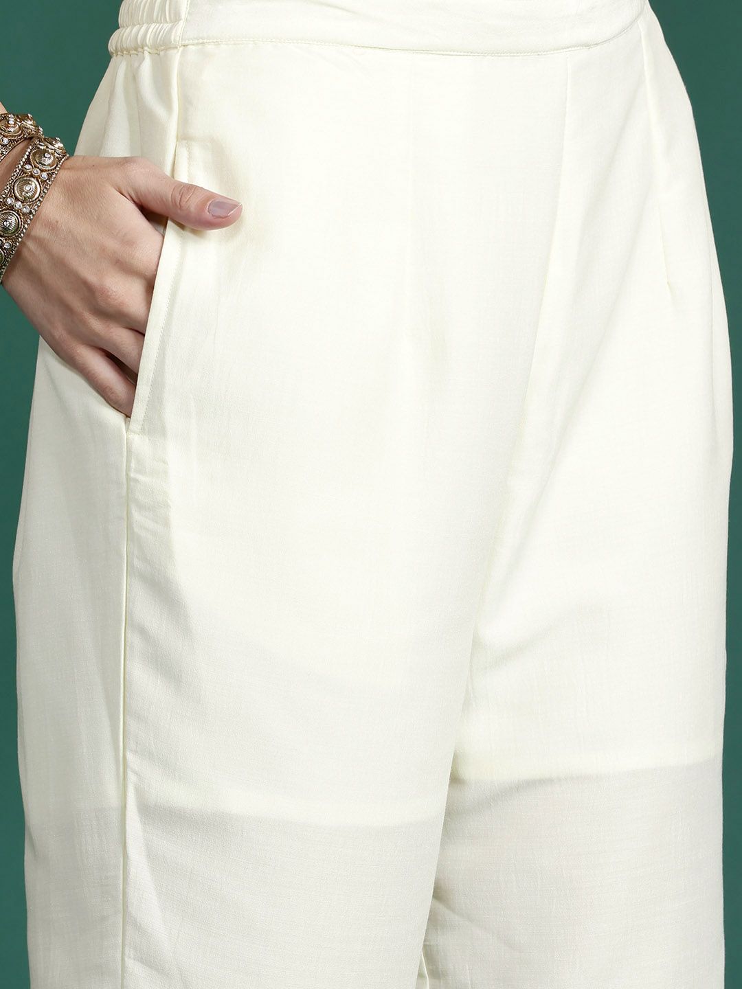 Indo Era Ethnic Motifs Embroidered Zari Kurta With Trousers & Dupatta