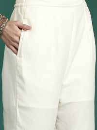 Indo Era Ethnic Motifs Embroidered Zari Kurta With Trousers & Dupatta