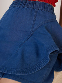 Berrylush Denim Straight Stretchable Mini Skirt