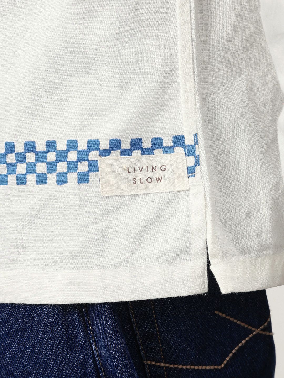 ether Artisan Hand Block Geometric Printed Casual Shirt