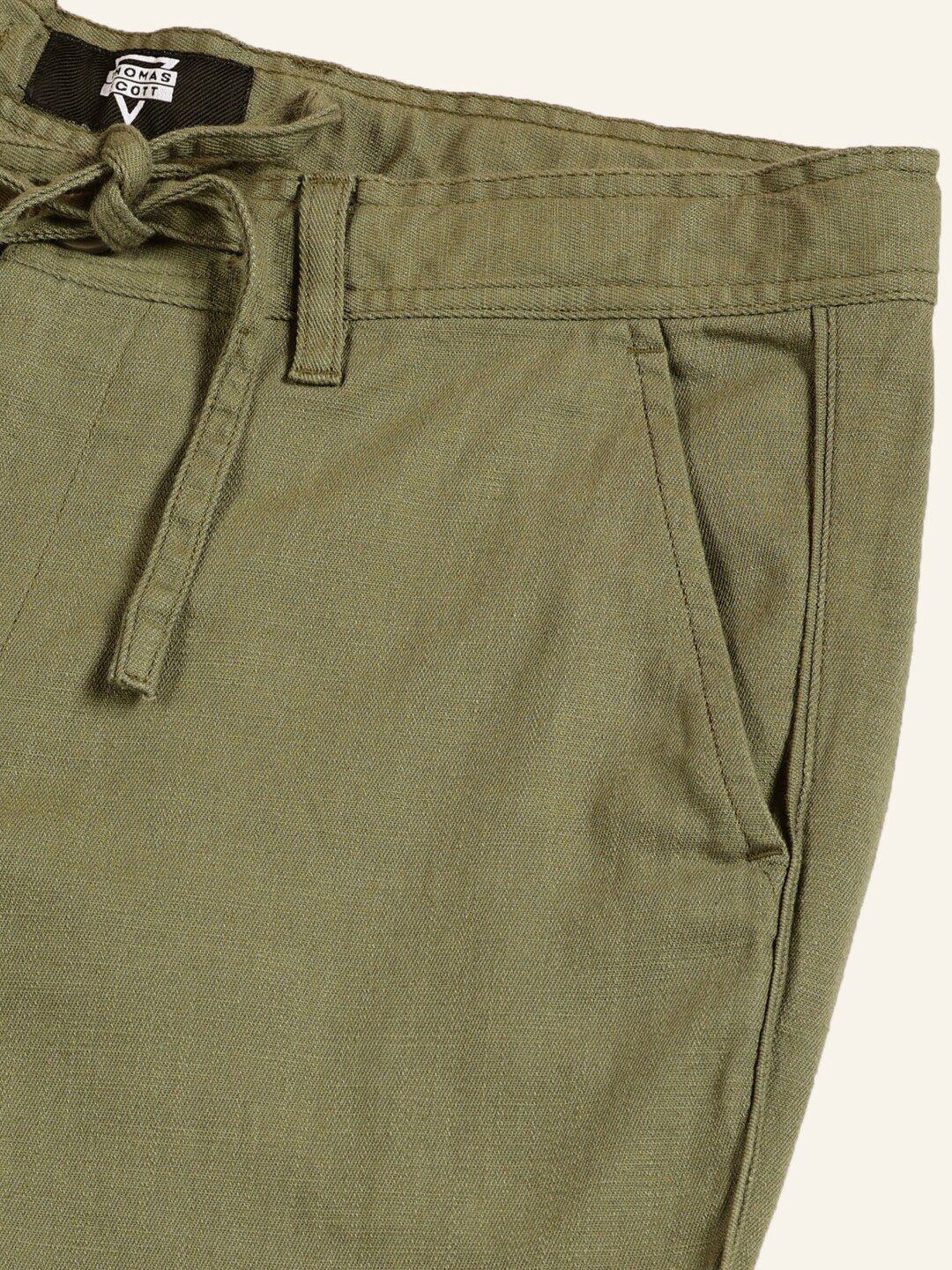 Thomas Scott Men Textured Mid-Rise Smart Chinos Trousers